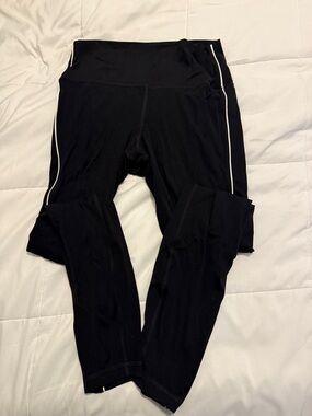 Old Navy Black Leggings with White Side Stripe